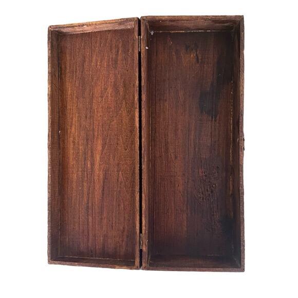 Pyrography Burnt Wood Dresser Glove Box Art Nouveau Beautiful Woman Antique VTG - Picture 3 of 9